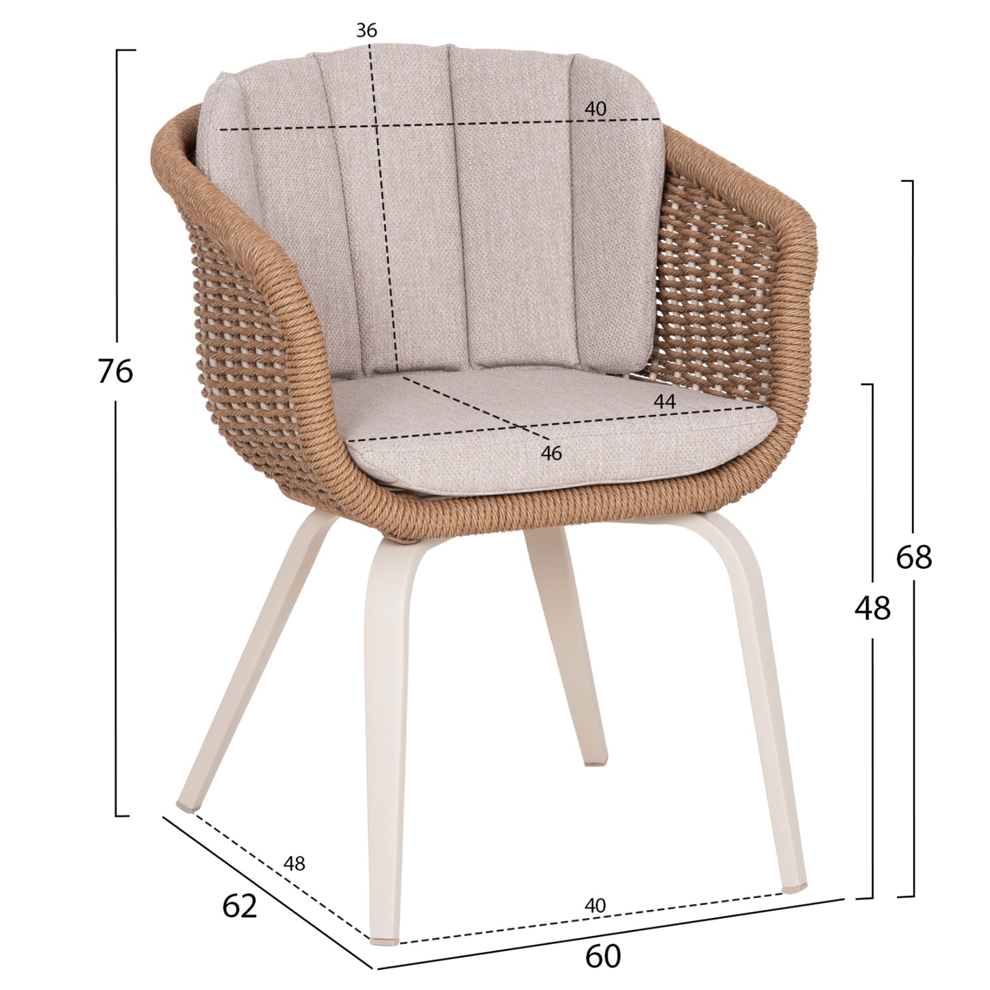 OUTDOOR DINING SET 7PCS VICTUS HM10862.02 BEIGE ALUM. & OLEFIN-WHITE SINTERED STONE--WICKER