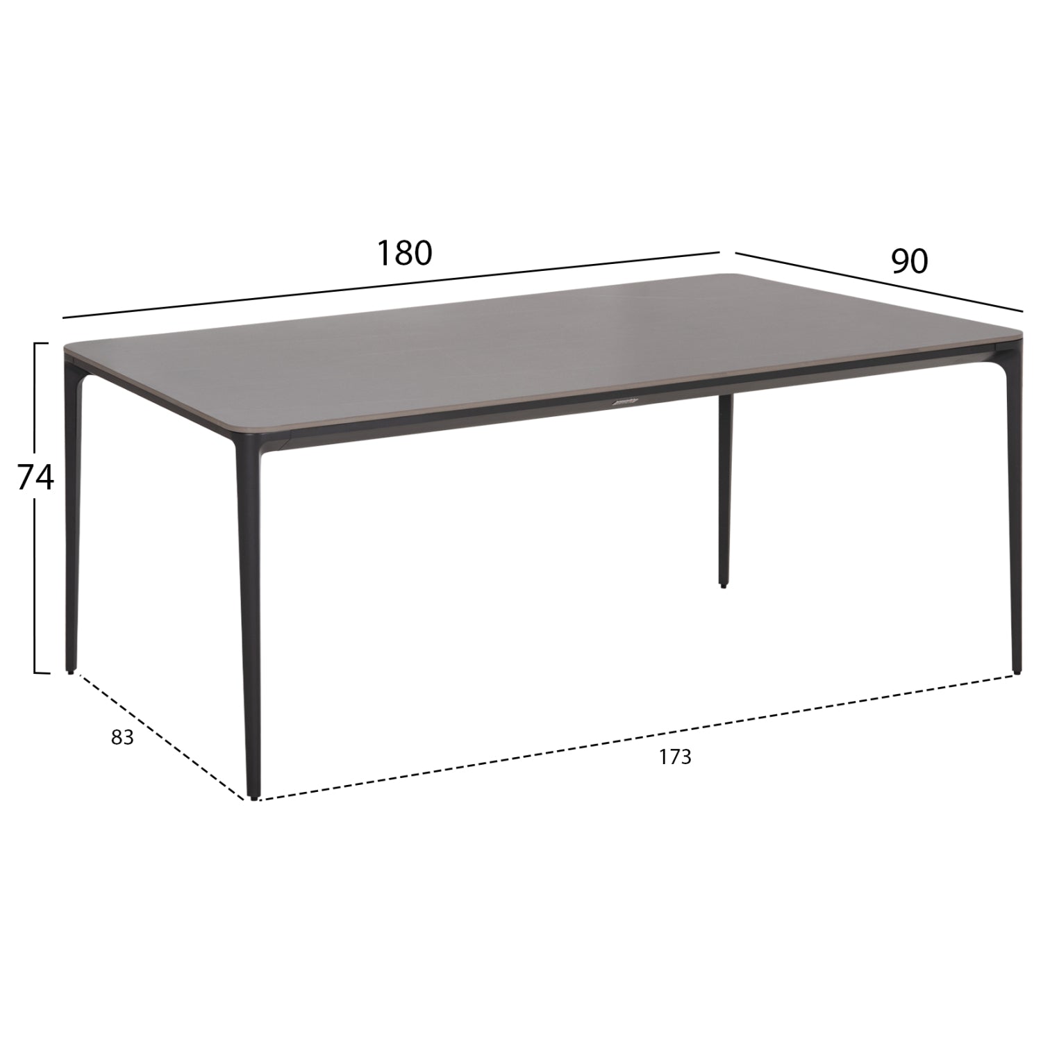 OUTDOOR DINING SET 7PCS STAD HM10863.01 GREY ALUMINUM-SINTERED STONE TOP-OLEFIN FABRIC