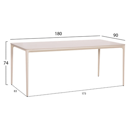 OUTDOOR DINING SET 7PCS STAD HM10863.02 BEIGE ALUM. & OLEFIN-WHITE SINTERED STONE TOP