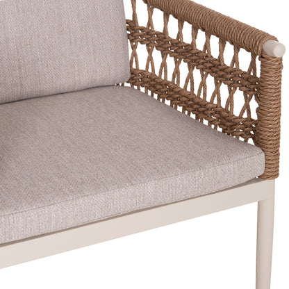 OUTDOOR DINING SET 7PCS STAD HM10863.02 BEIGE ALUM. & OLEFIN-WHITE SINTERED STONE TOP