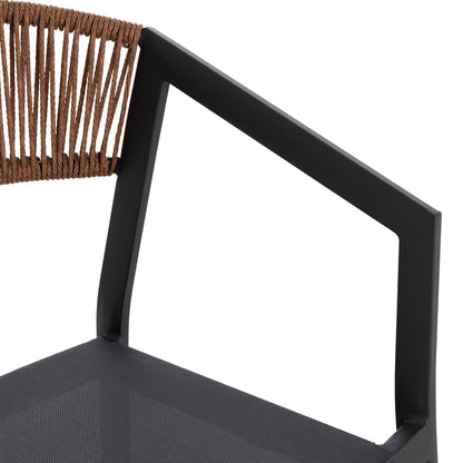 OUTDOOR DINING SET 7PCS MIRI HM10875.01 GREY METAL TABLE--ALUMINUM CHAIRS