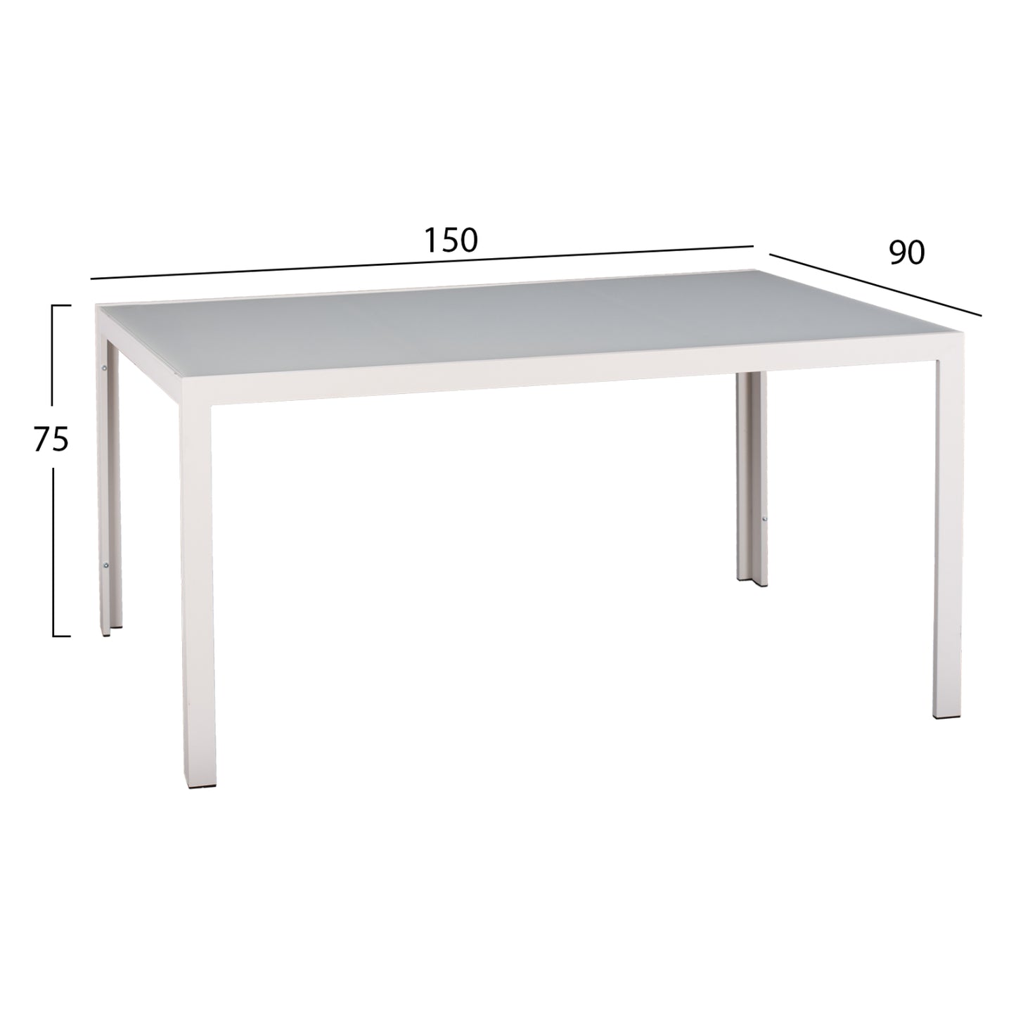 OUTDOOR DINING SET 7PCS BERG HM10876.03 WHITE METAL TABLE--ALUMINUM CHAIRS