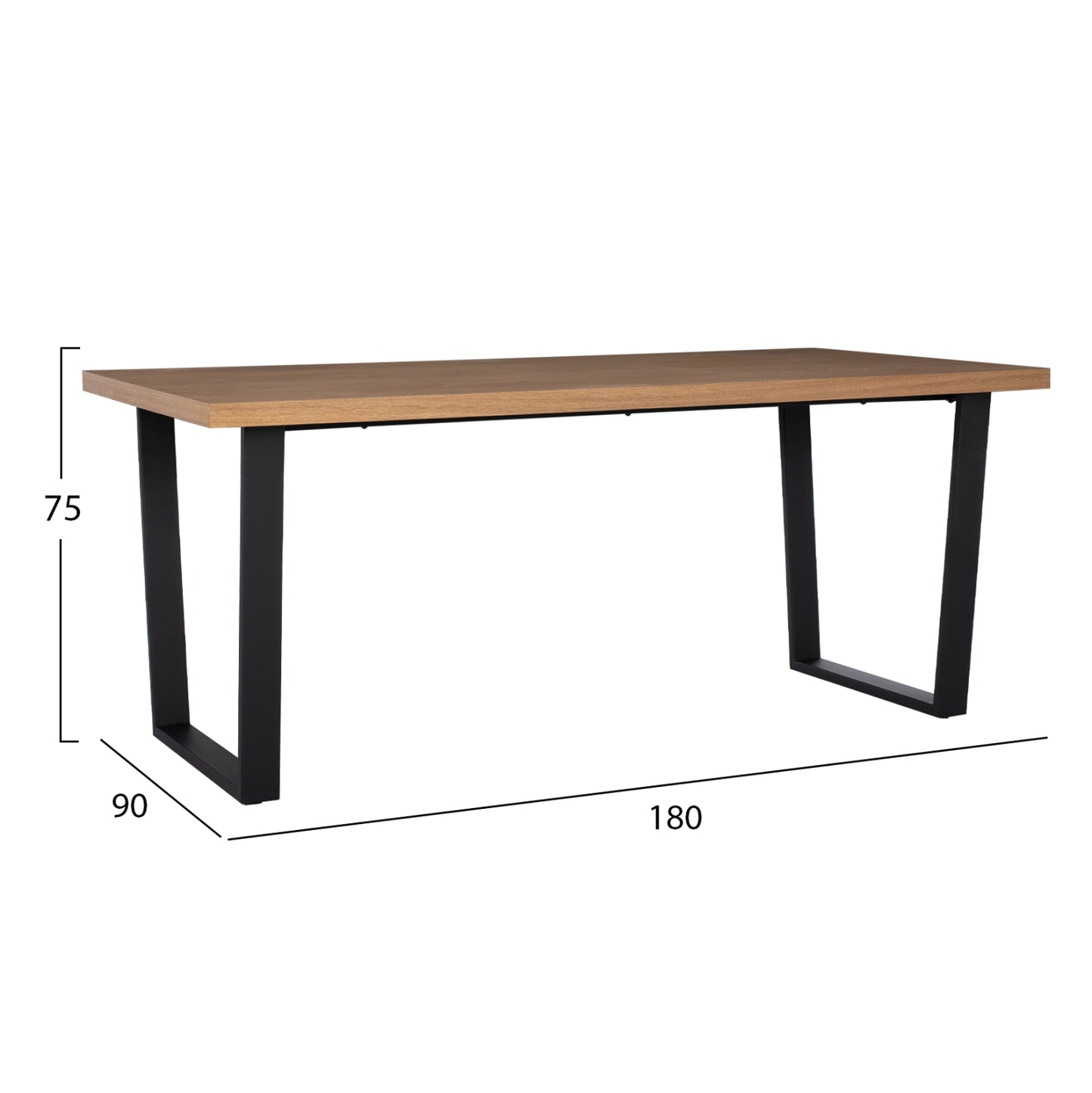 DINING SET 7PCS ASTORIA HM10933.02 MDF TOP--FABRIC IN BEIGE/BROWN & BLACK METAL LEGS