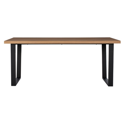 DINING SET 7PCS ASTORIA HM10933.02 MDF TOP--FABRIC IN BEIGE/BROWN & BLACK METAL LEGS