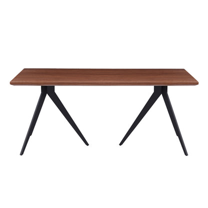 DINING SET 7PCS DRENNY HM10936.03 MDF TOP IN WALNUT--FABRIC IN TAUPE & BLACK METAL LEGS