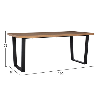 DINING SET 7PCS MANIDO HM10949.03 MDF TOP--FABRIC IN TAUPE & BLACK METAL LEGS