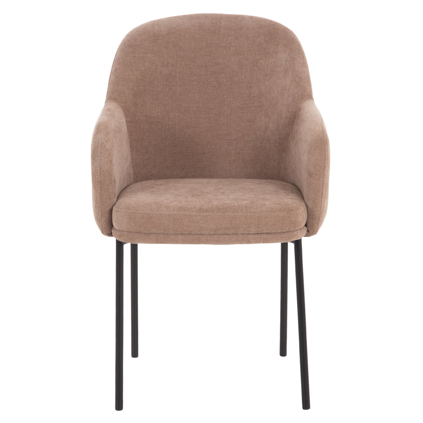 DINING SET 7PCS MANIDO HM10949.03 MDF TOP--FABRIC IN TAUPE & BLACK METAL LEGS