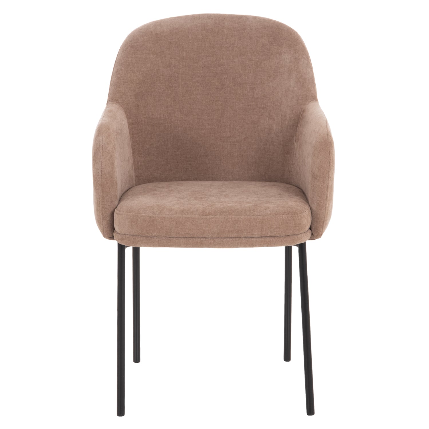 DINING SET 7PCS MANIDO HM10949.03 MDF TOP--FABRIC IN TAUPE & BLACK METAL LEGS