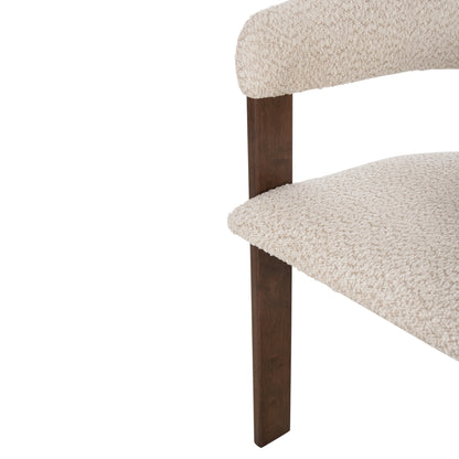 DINING SET 7PCS ZARRA HM21338.01 TABLE MADE OF MDF--CHAIRS WITH BOUCLE FABRIC