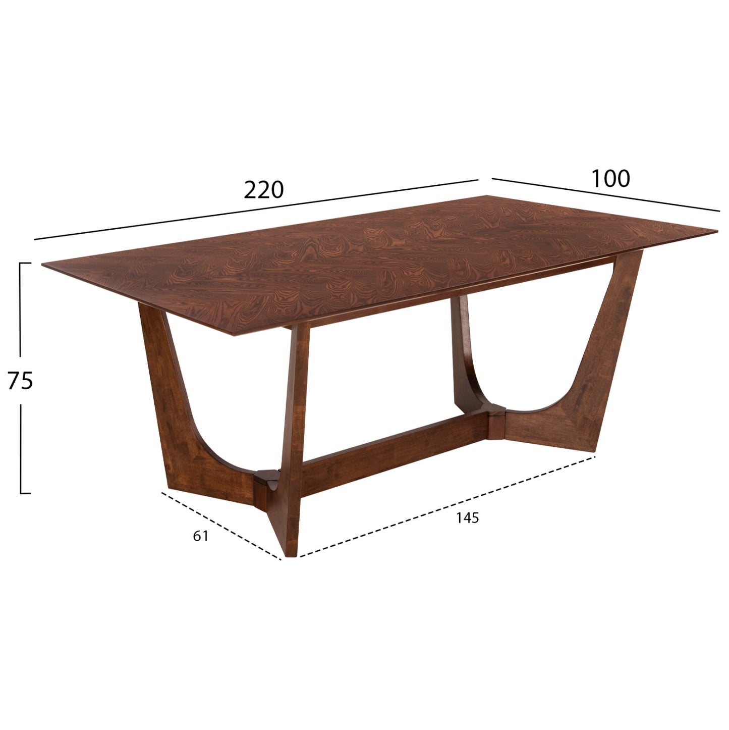 DINING SET 7PCS RIMER HM21339 TABLE MADE OF MDF--CHAIRS MADE OF RUBBERWOOD & FABRIC
