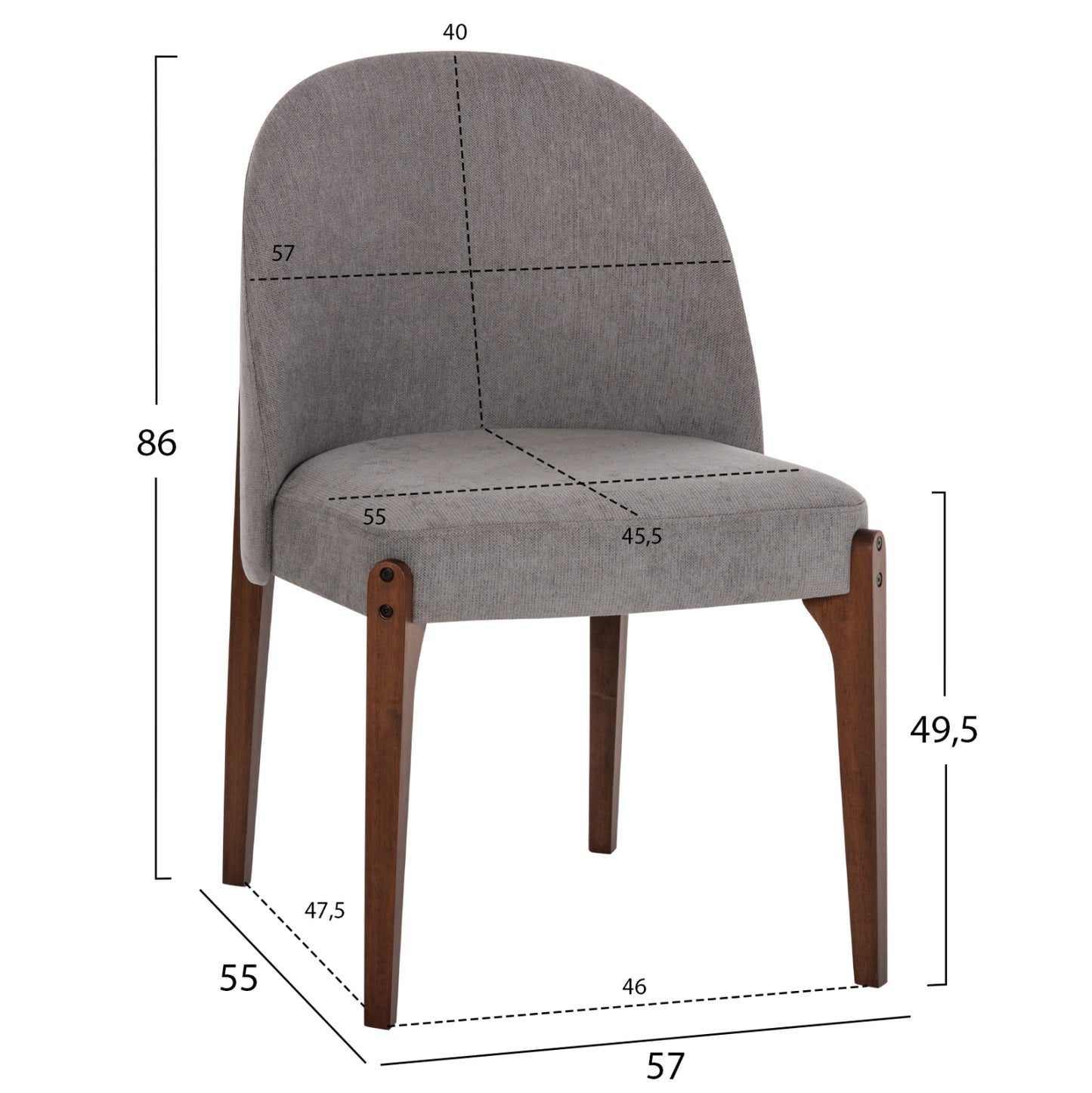 DINING SET 7PCS RIMER HM21339 TABLE MADE OF MDF--CHAIRS MADE OF RUBBERWOOD & FABRIC