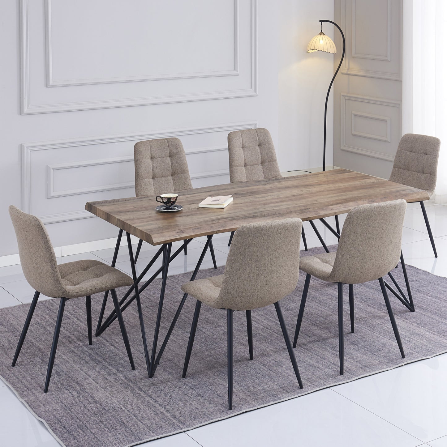DINING SET 7PCS VIGOR HM21355 TABLE 180x90cm & 6 CHAIRS