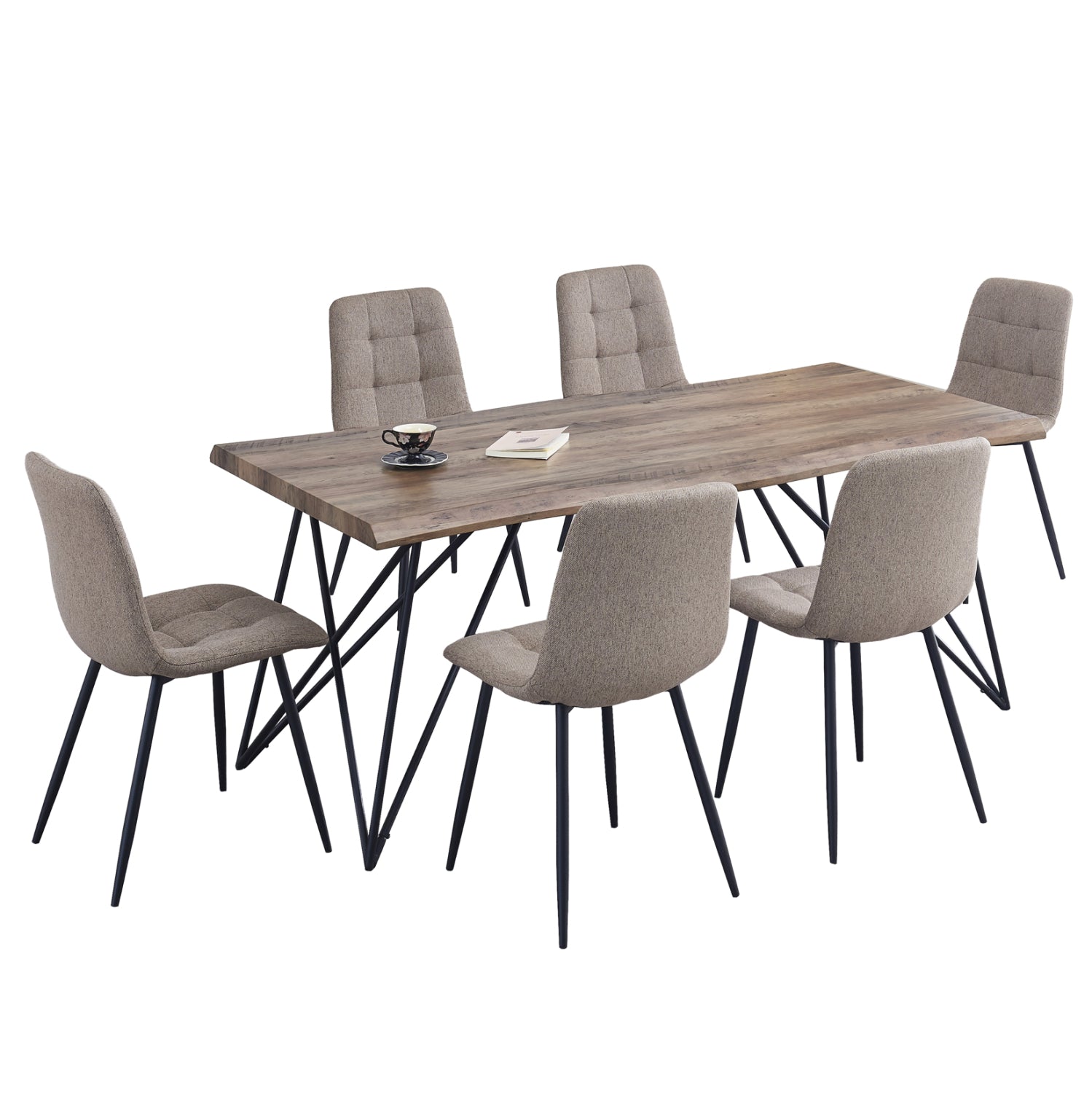 DINING SET 7PCS VIGOR HM21355 TABLE 180x90cm & 6 CHAIRS