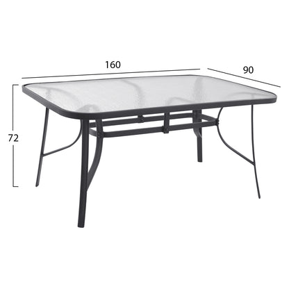 Set Dining Table 7 pieces Chairs with pillow & table 160x90 HM10571.01 Grey