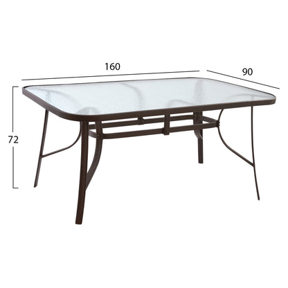 Set Dining Table 7 pieces Chairs  with Pillow & Table 160x90 HM10571.02 Brown