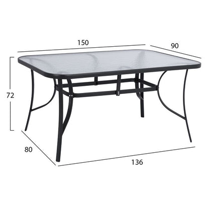 Set dining table 7 pieces HM10561.01 with table 150x90x72cm from grey metal
