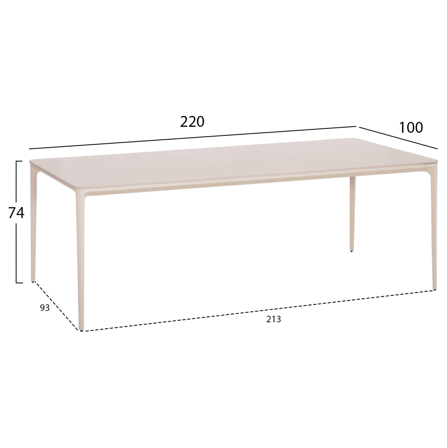 OUTDOOR DINING SET 9PCS STAD HM10865.02 BEIGE ALUMINUM & OLEFIN-WHITE SINTERED STONE TOP