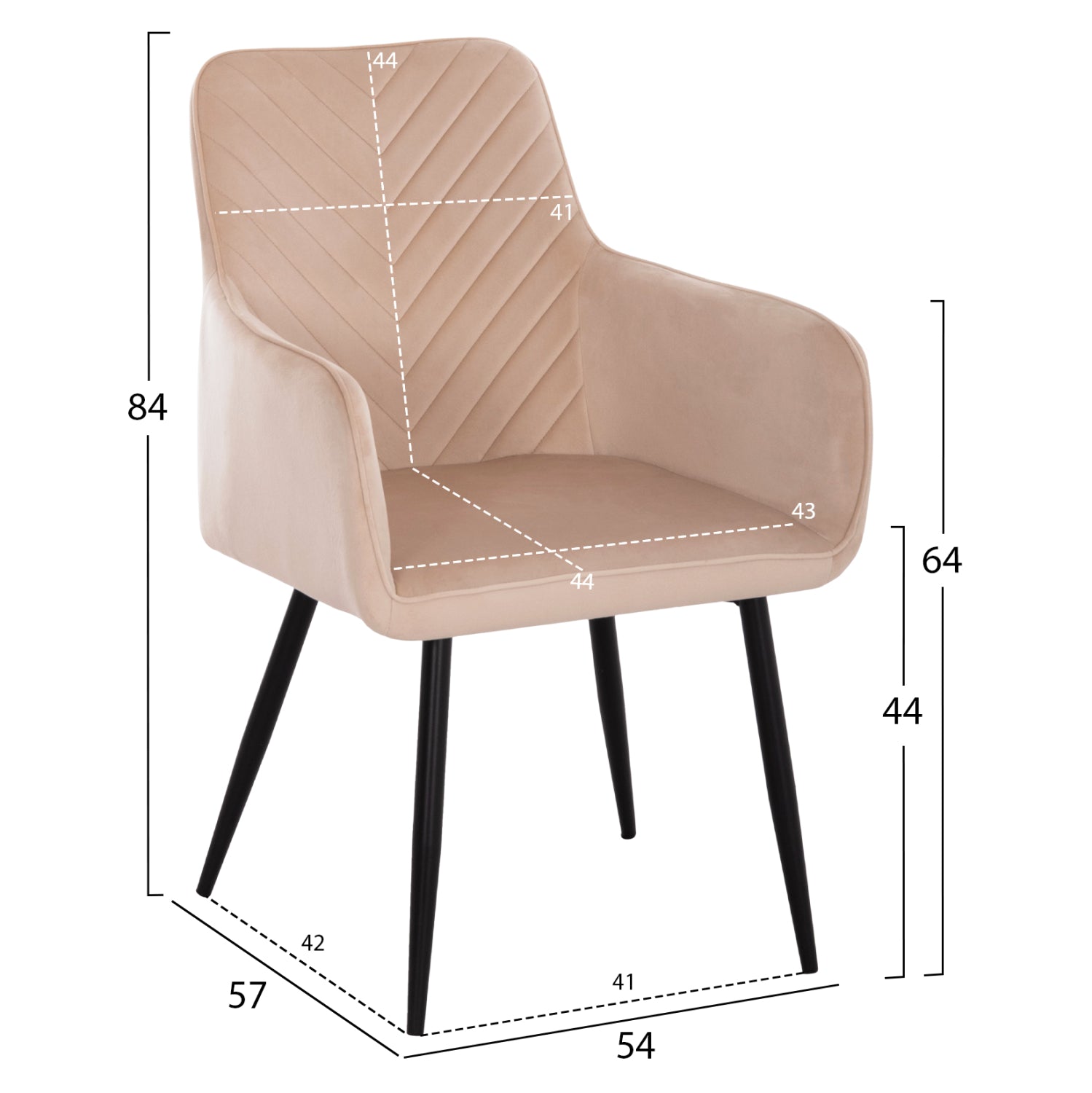 DINING SET 5PCS SEDAR HM10868 ROUND DINING TABLE & 4 DINING CHAIRS- ECRU