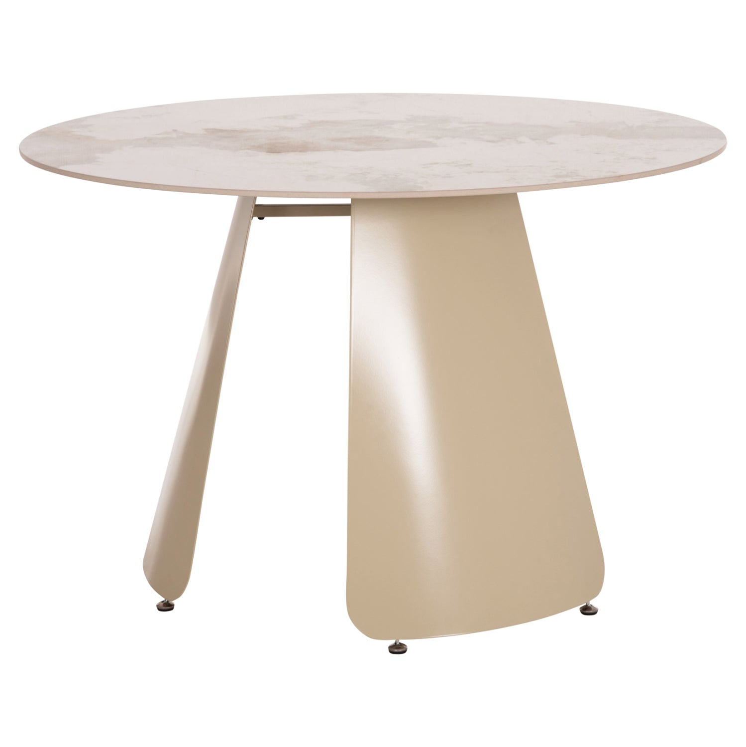 DINING SET 5PCS SEDAR HM10868 ROUND DINING TABLE & 4 DINING CHAIRS- ECRU