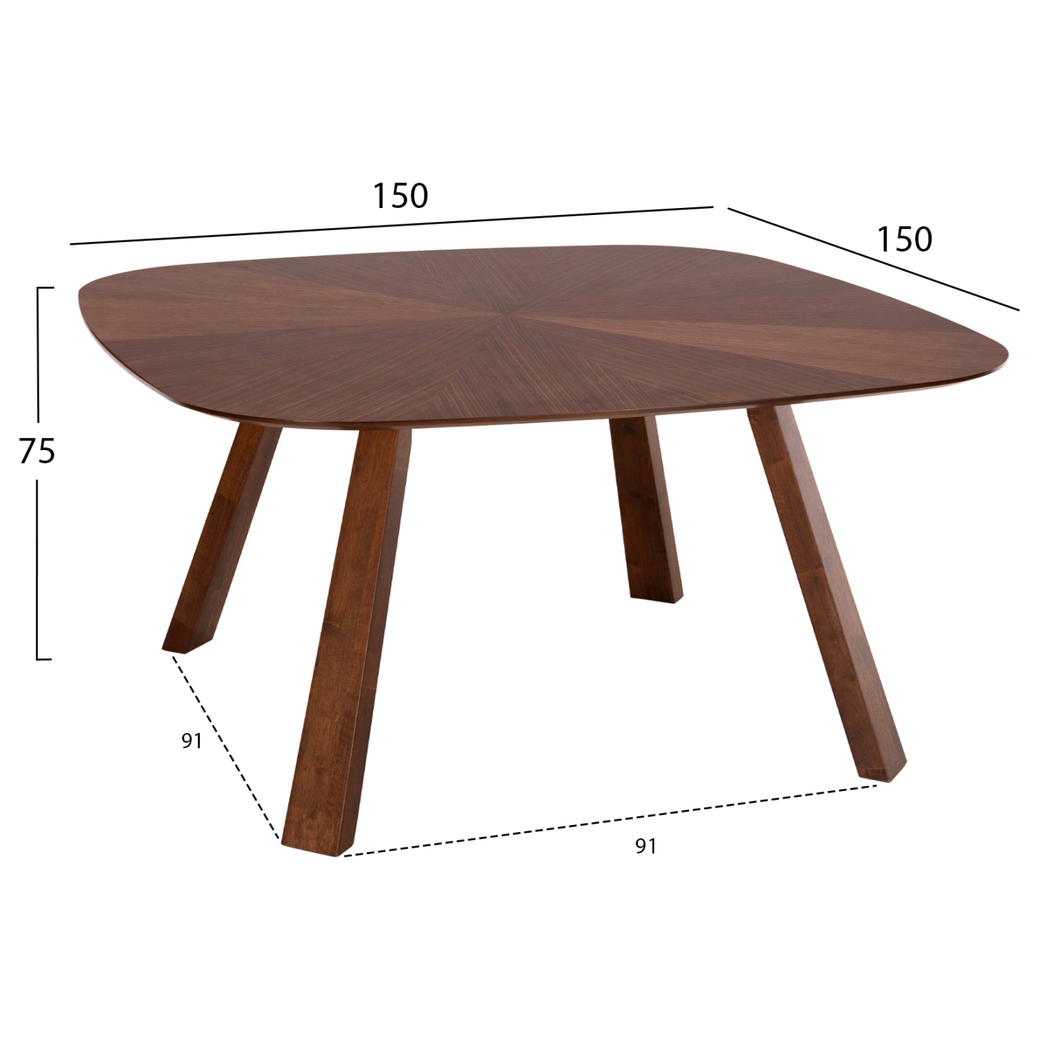 DINING SET 9PCS RINER HM10959.03 MDF IN WALNUT VENEER--TAUPE FABRIC