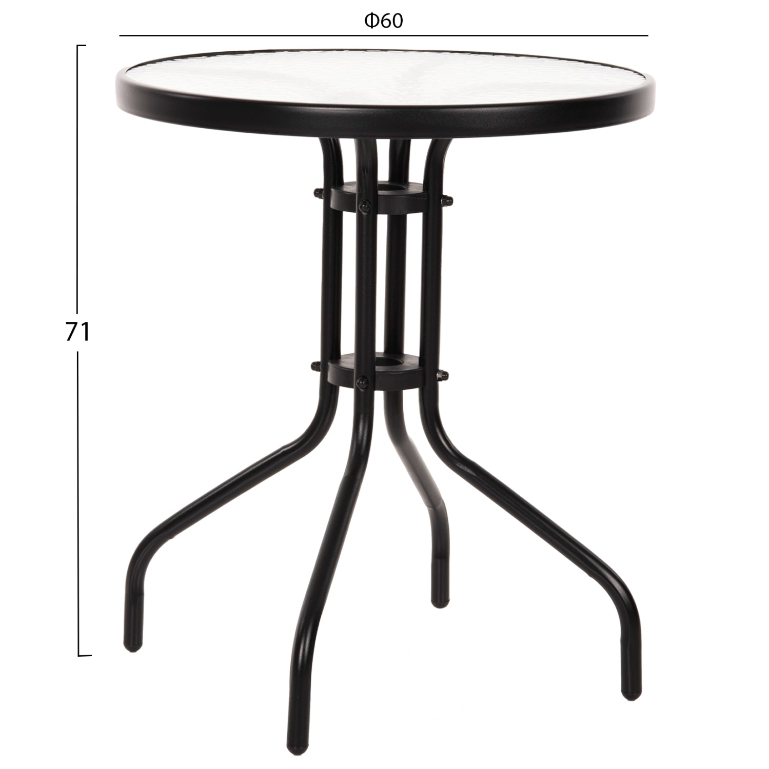 OUTDOOR 3PCS DINING SET LIMA HM10881.03 METAL & TEXTILENE IN BLACK (ROUND)
