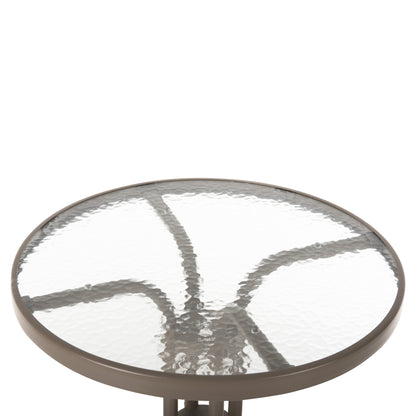 OUTDOOR 3PCS DINING SET LIMA HM10881.04 METAL & TEXTILENE IN CHAMPAGNE COLOR (ROUND)