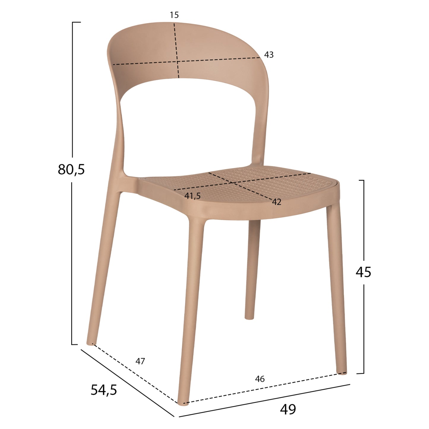 OUTDOOR DINING SET 3PCS CLEO HM21136 POLYPROPYLENE IN CAPPUCCINO COLOR