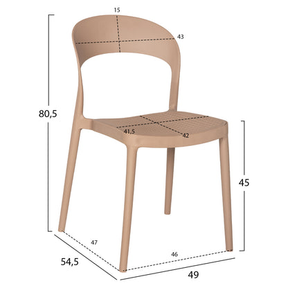 OUTDOOR DINING SET 3PCS CLEO HM21136 POLYPROPYLENE IN CAPPUCCINO COLOR