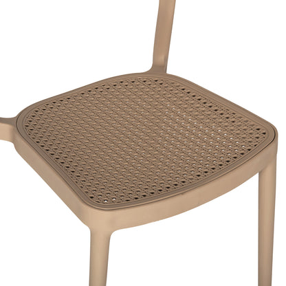 OUTDOOR DINING SET 3PCS CLEO HM21136 POLYPROPYLENE IN CAPPUCCINO COLOR