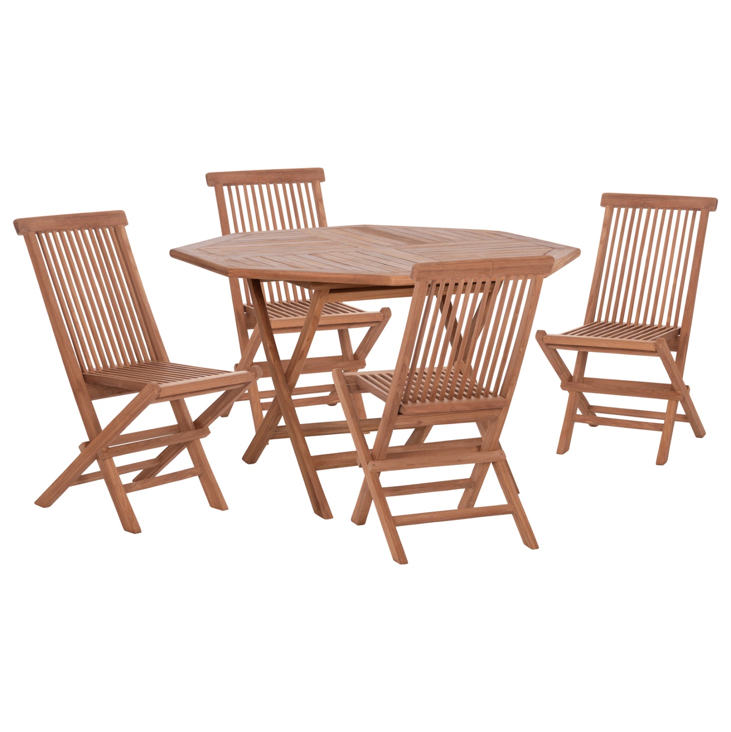 OUTDOOR DINING SET 5PCS FOLDABLE KARLIN HM10922 TEAK WOOD IN NATURAL