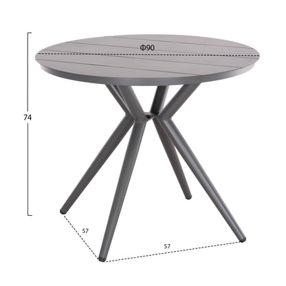 OUTDOOR DINING SET 5PCS HIGER HM10836.01 ALUMINUM & TEXTILENE--GREY