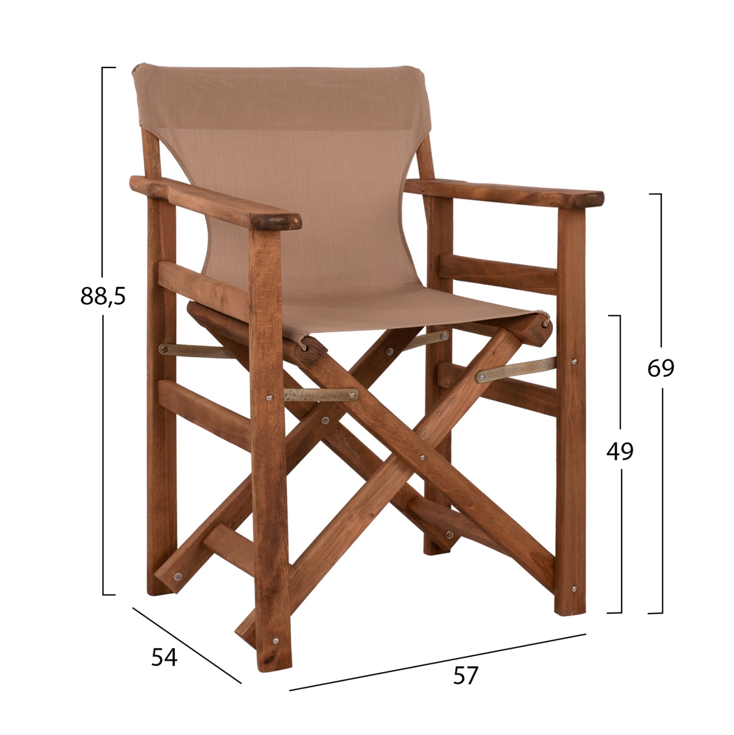 OUTDOOR DINING SET 5PCS LIMNOS HM10871.01 BEECH WOOD IN WALNUT--TEXTILENE IN MOCHA