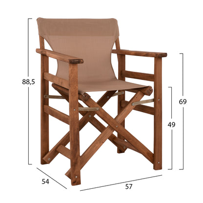 OUTDOOR DINING SET 5PCS LIMNOS HM10871.01 BEECH WOOD IN WALNUT--TEXTILENE IN MOCHA