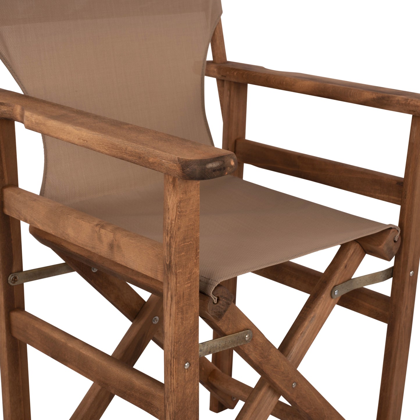 OUTDOOR DINING SET 5PCS LIMNOS HM10871.01 BEECH WOOD IN WALNUT--TEXTILENE IN MOCHA