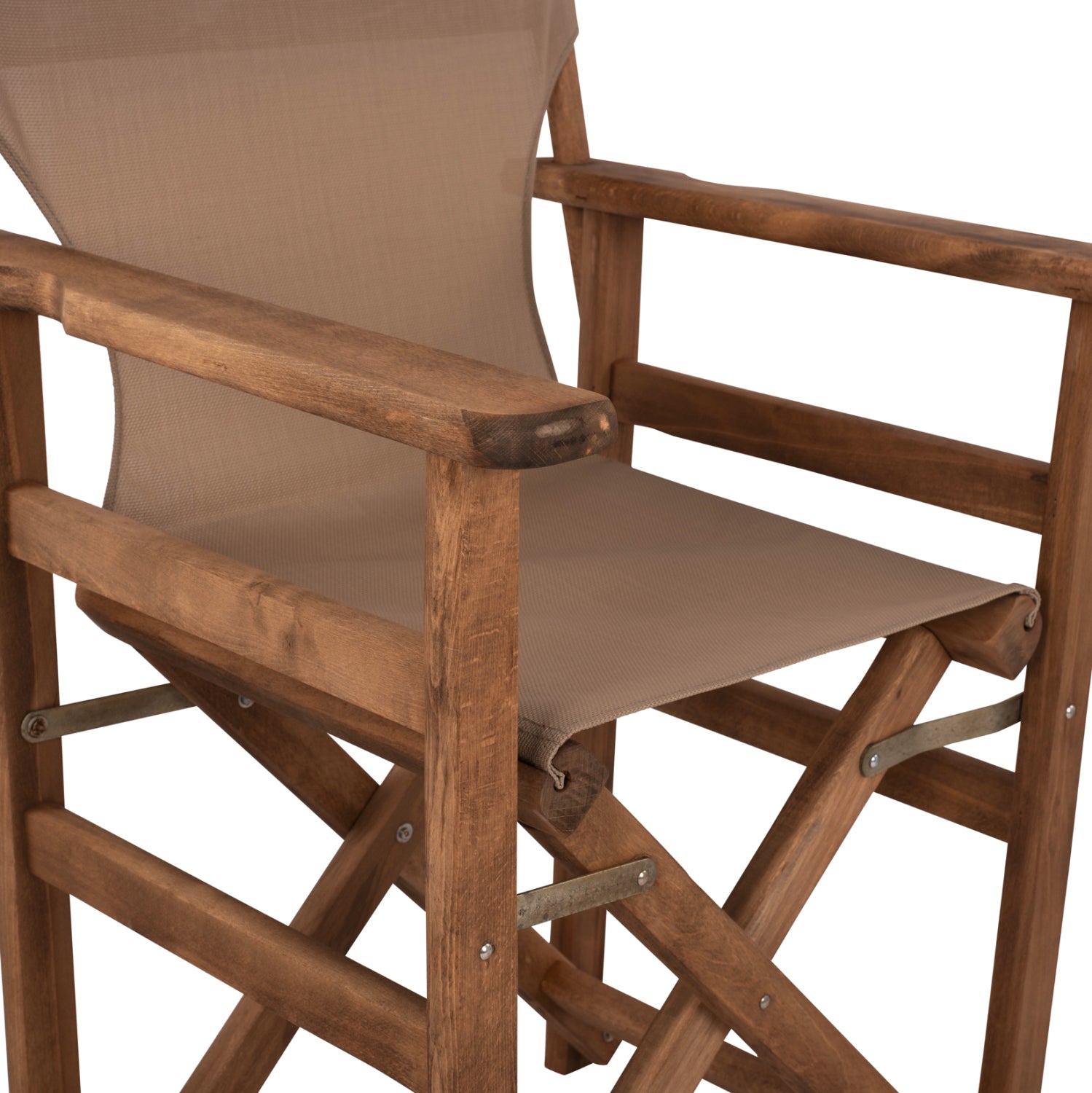 OUTDOOR DINING SET 5PCS LIMNOS HM10871.01 BEECH WOOD IN WALNUT--TEXTILENE IN MOCHA
