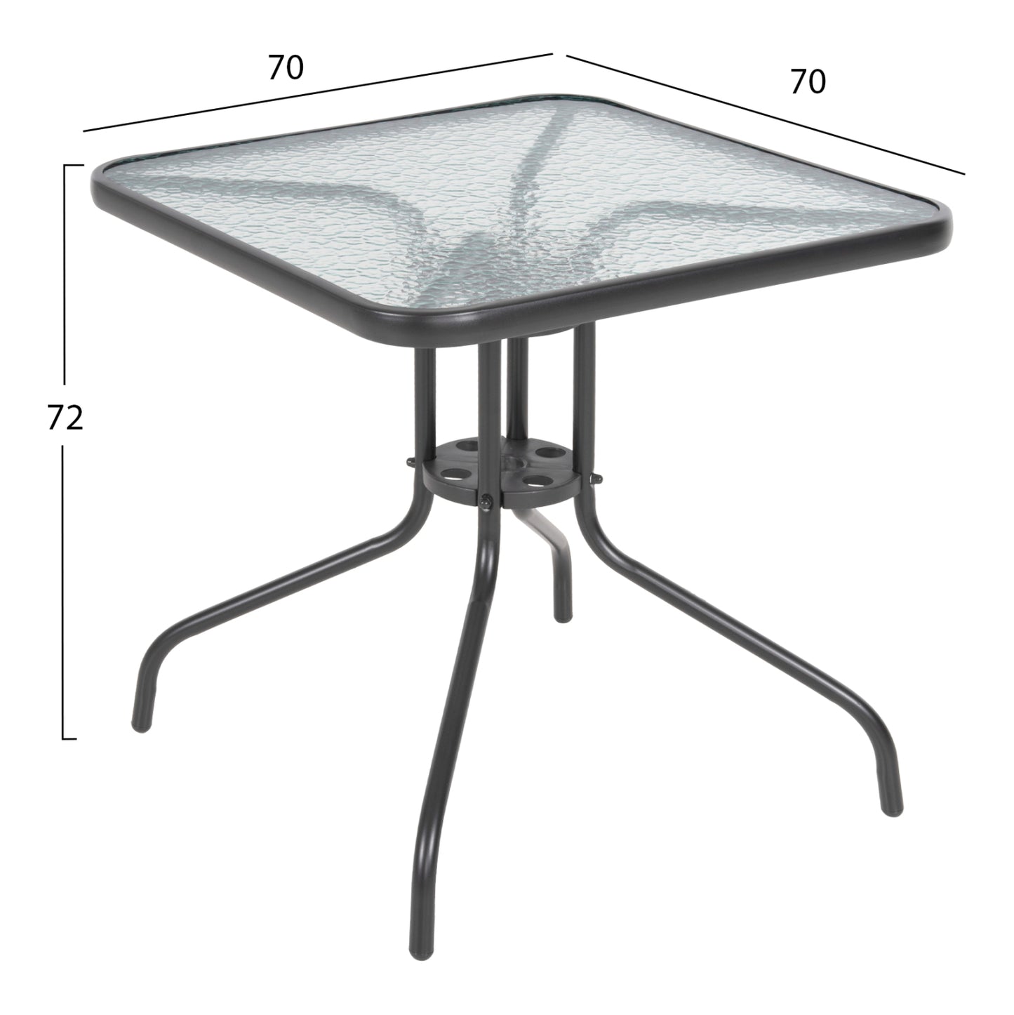 OUTDOOR DINING SET 5PCS FIGO HM10880.01 METALLIC TABLE & ARMCHAIRS IN GREY