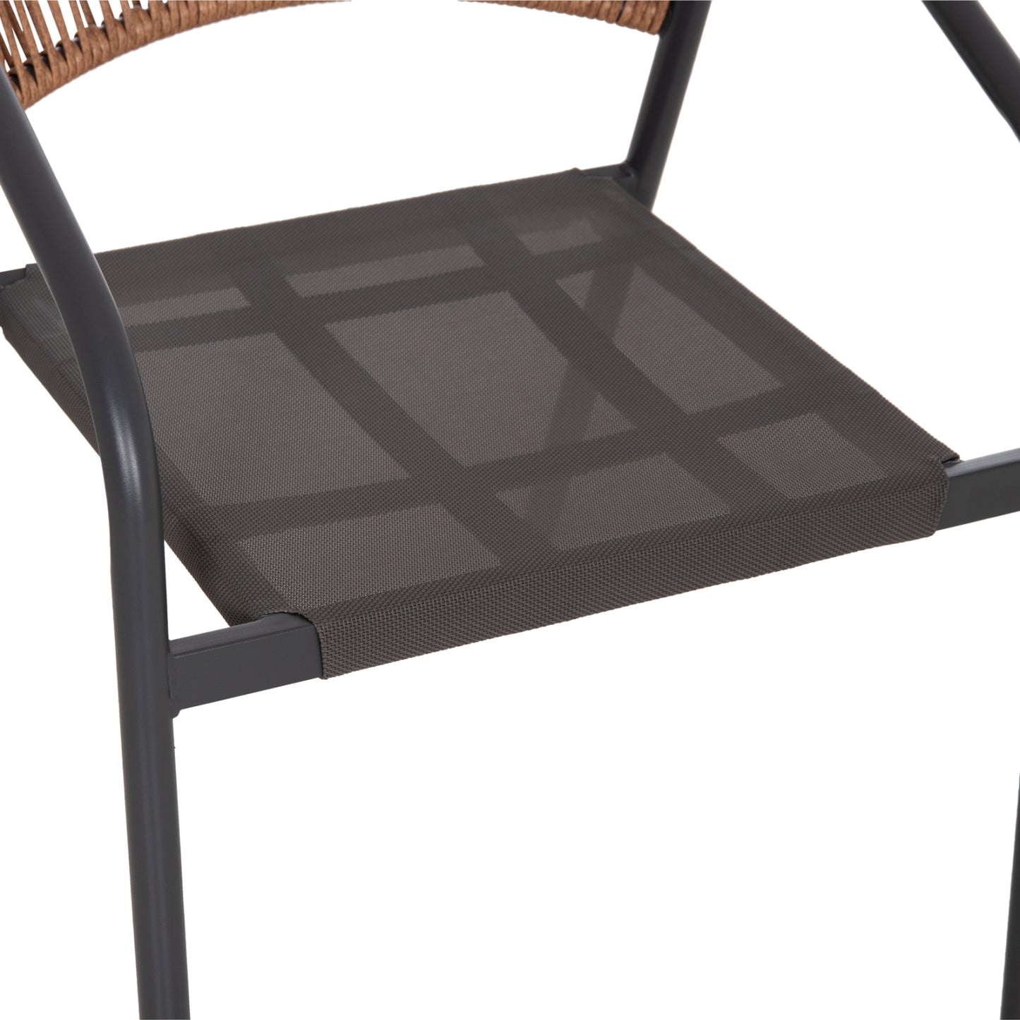 OUTDOOR DINING SET 5PCS FIGO HM10880.01 METALLIC TABLE & ARMCHAIRS IN GREY