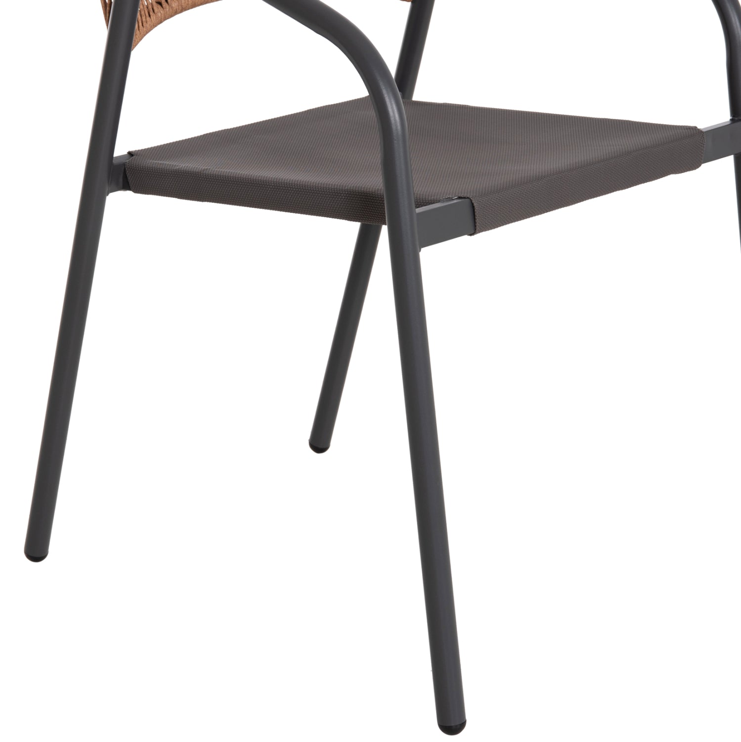 OUTDOOR DINING SET 5PCS FIGO HM10880.01 METALLIC TABLE & ARMCHAIRS IN GREY