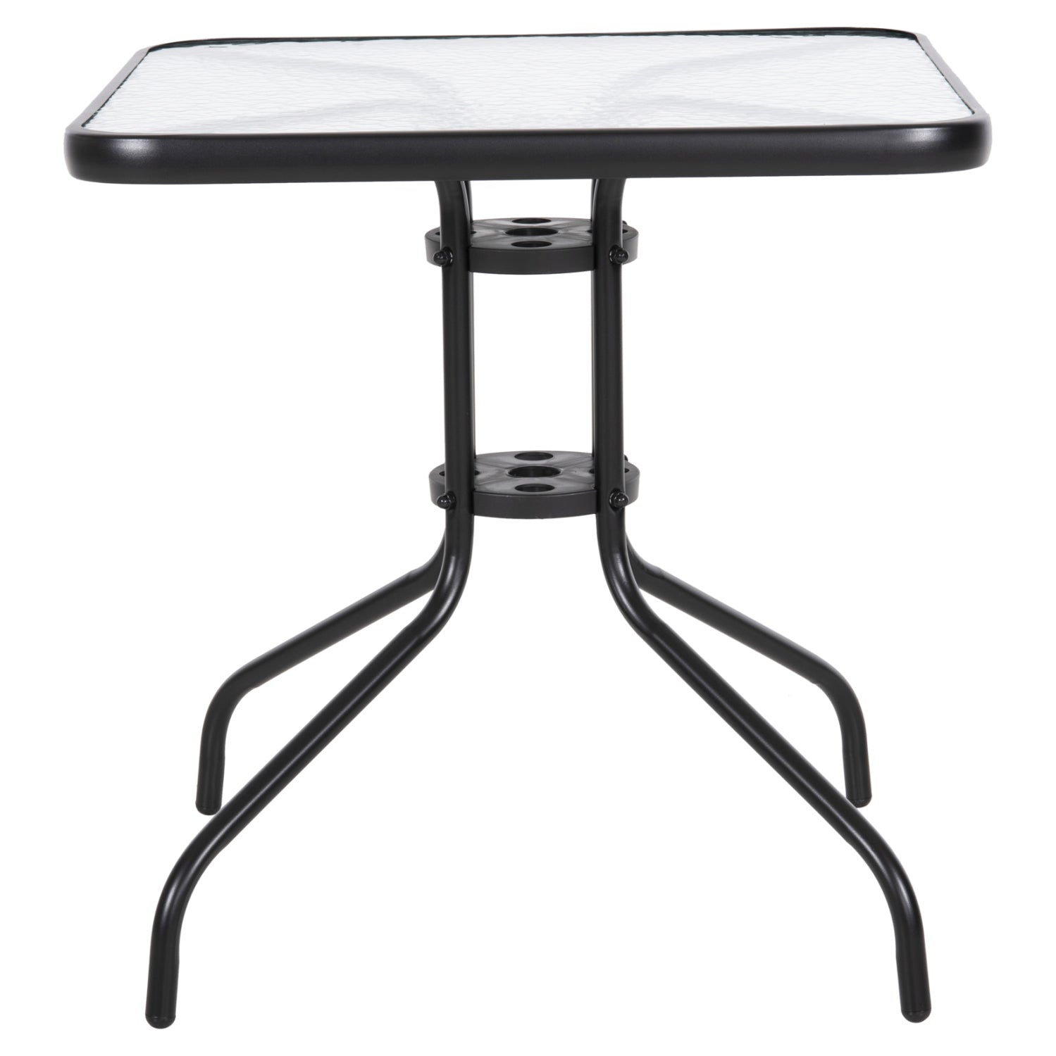 OUTDOOR DINING SET 5PCS FIGO HM10880.03 METALLIC TABLE & ARMCHAIRS IN BLACK