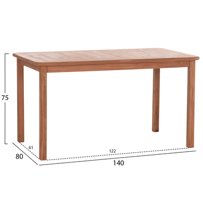 OUTDOOR DINING SET 5PCS ERMIONI HM10927 TEAK WOOD IN NATURAL COLOR