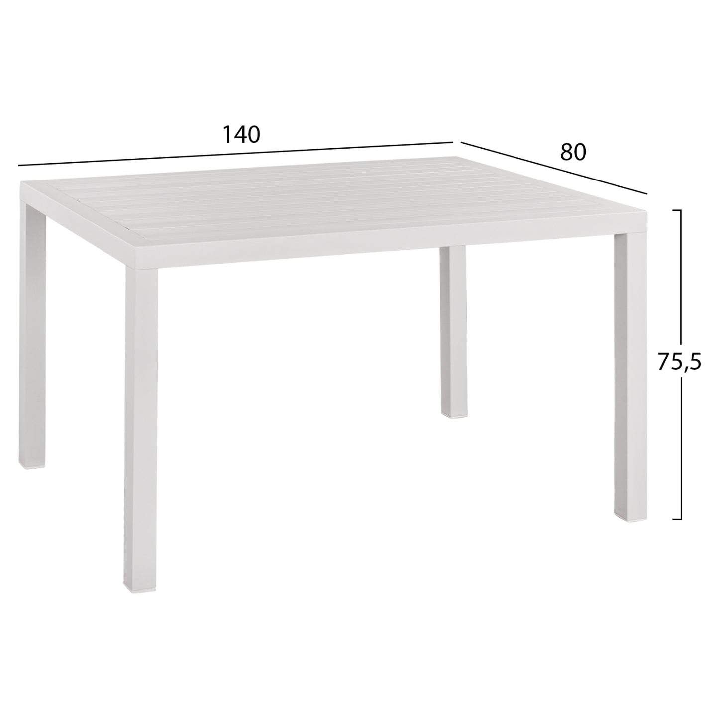 OUTDOOR DINING SET 5PCS SAHIRA HM10948.01 ALUMINUM IN WHITE--P.E.ROPE IN BEIGE