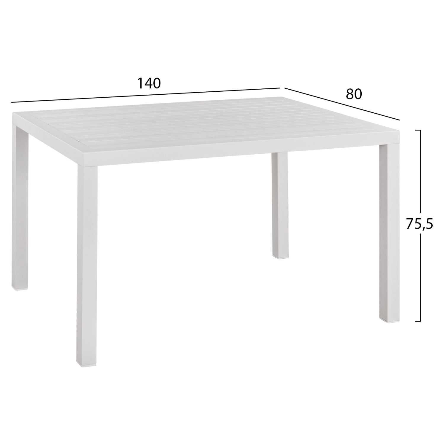 OUTDOOR DINING SET 5PCS SAHIRA HM10948.01 ALUMINUM IN WHITE--P.E.ROPE IN BEIGE