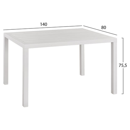 OUTDOOR DINING SET 5PCS SAHIRA HM10948.01 ALUMINUM IN WHITE--P.E.ROPE IN BEIGE