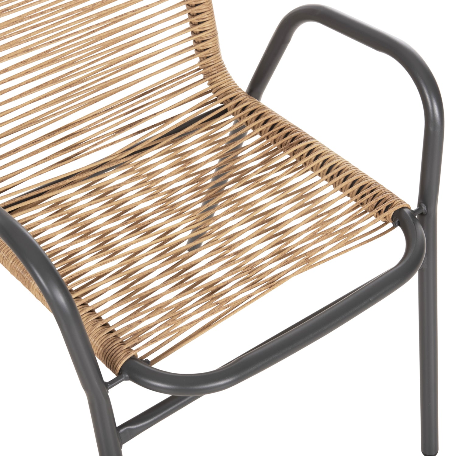OUTDOOR DINING SET 5PCS AVRIL HM10956.02 GREY METAL--P.E.RATTAN IN NATURAL