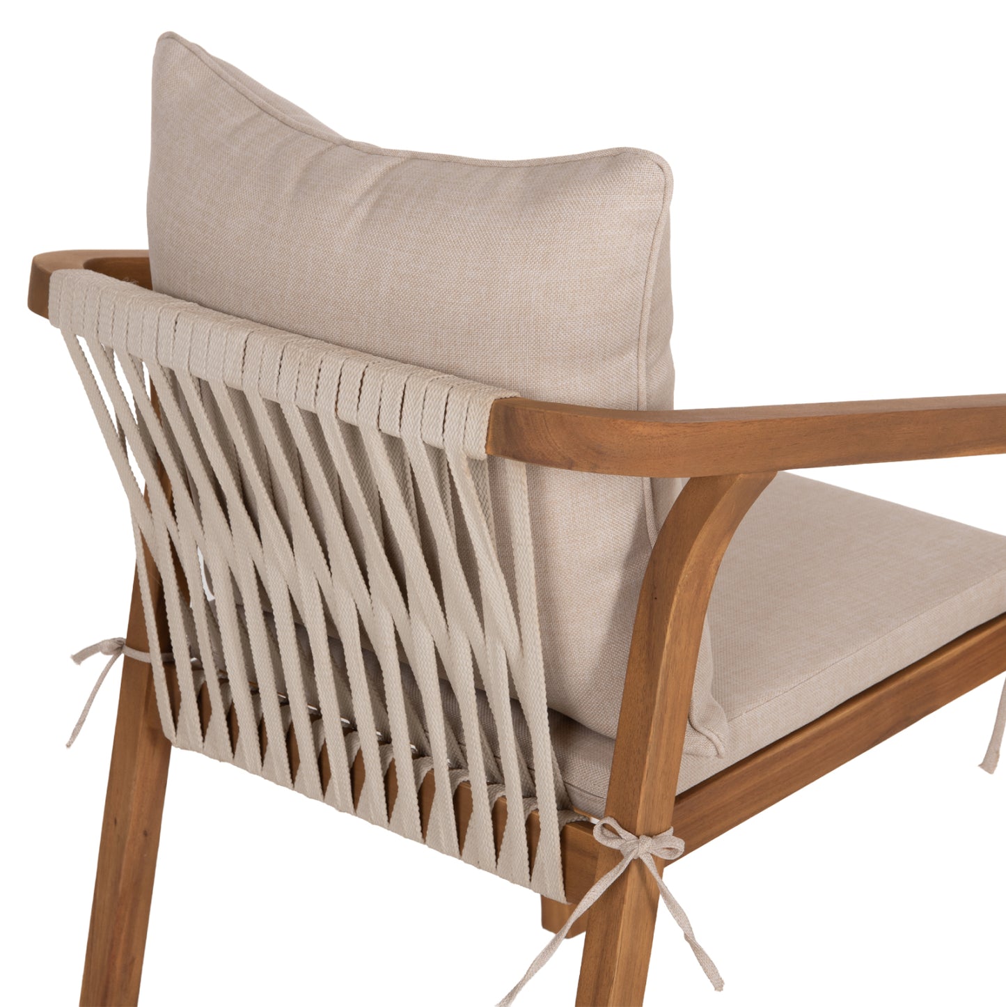 OUTDOOR DINING SET 5PCS NORI HM10992 ACACIA WOOD IN NATURAL-CUSHIONS IN BEIGE
