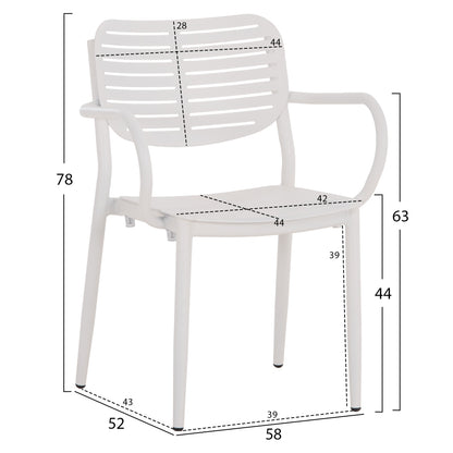 OUTDOOR DINING SET 5PCS HILLIARD HM10998.01 WHITE ALUMINUM-POLYWOOD
