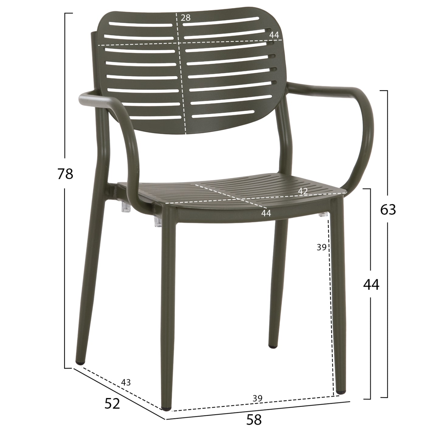 OUTDOOR DINING SET 5PCS HILLIARD HM10998.07 OLIVE GREEN ALUMINUM-POLYWOOD