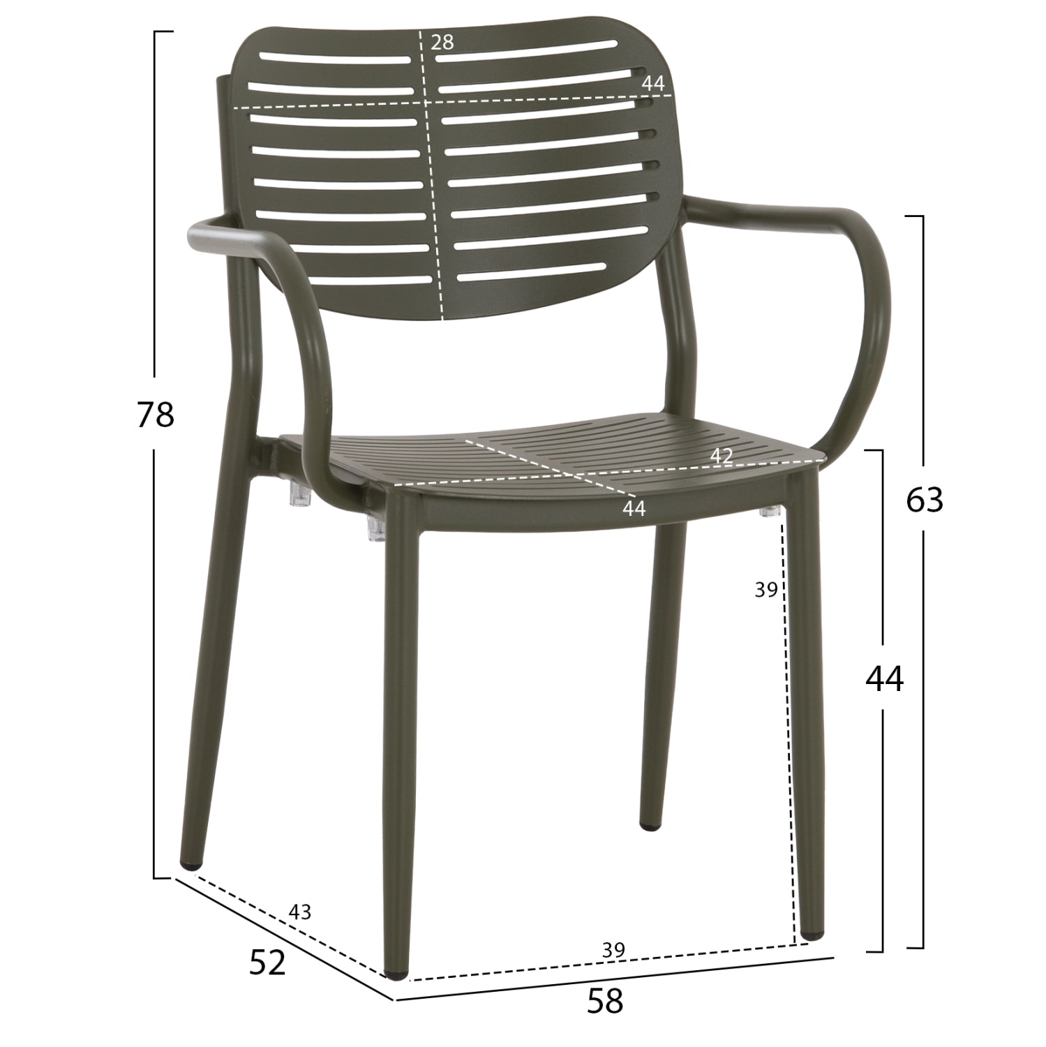 OUTDOOR DINING SET 5PCS HILLIARD HM10998.07 OLIVE GREEN ALUMINUM-POLYWOOD
