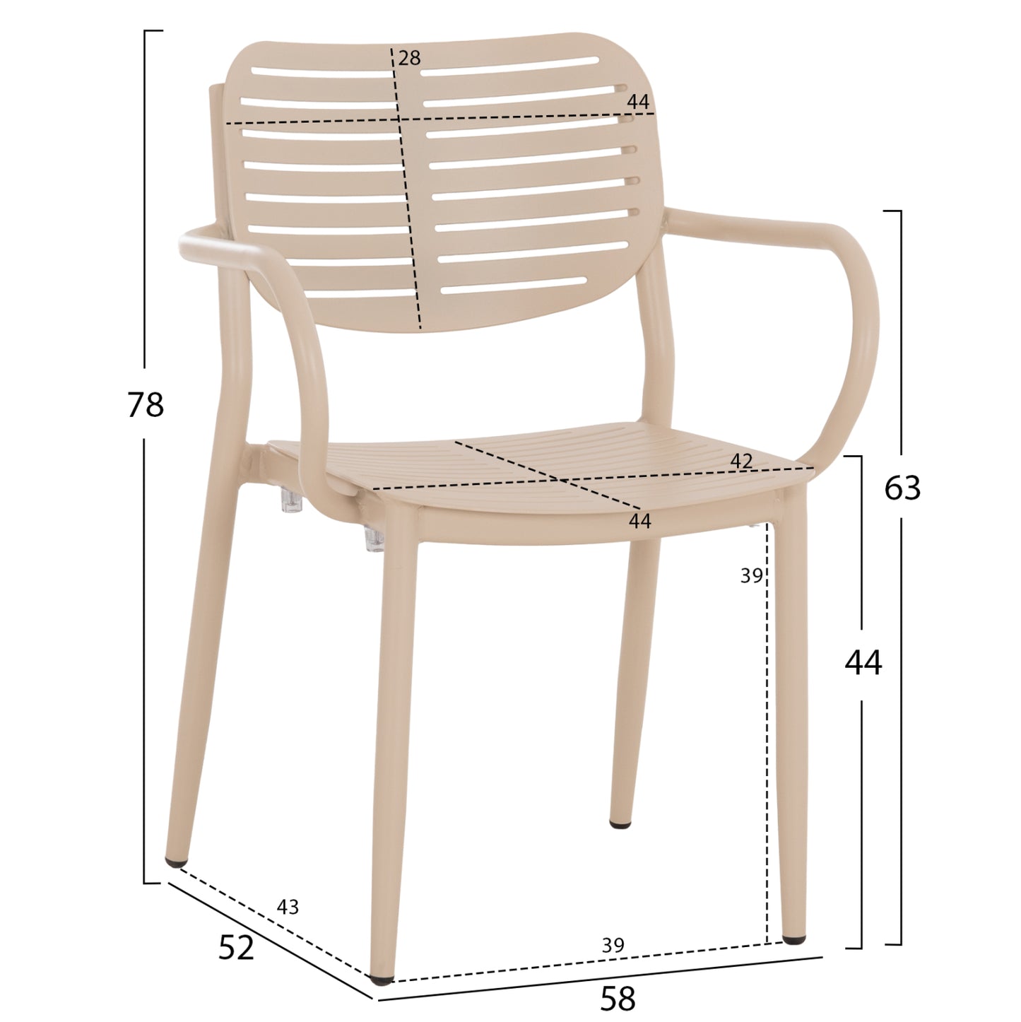 OUTDOOR DINING SET 5PCS HILLIARD HM10998.04 CHAMPAGNE COLORED ALUMINUM-POLYWOOD