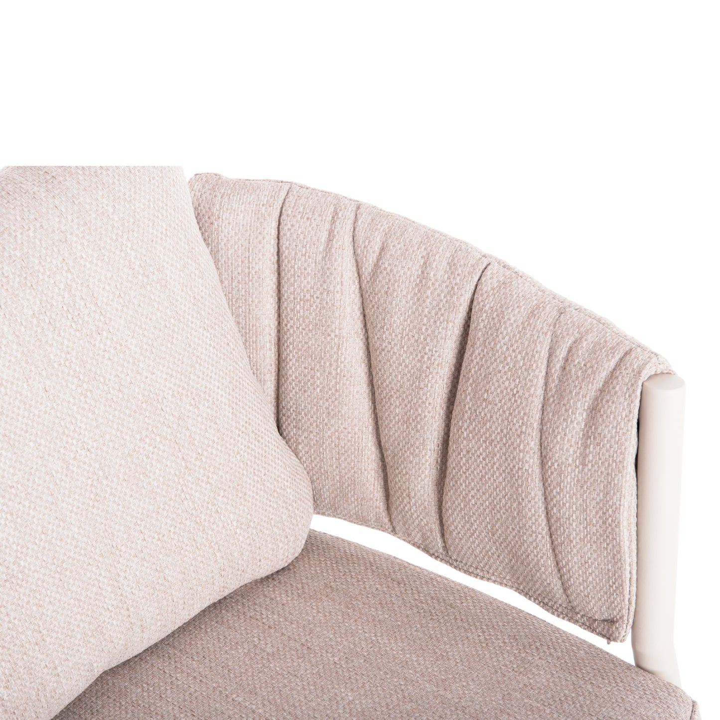 OUTDOOR DINING SET 5PCS SHANKS HM11002.02 ALUMINUM IN CREAM WHITE & OLEFIN CUSHION COVERS IN BEIGE